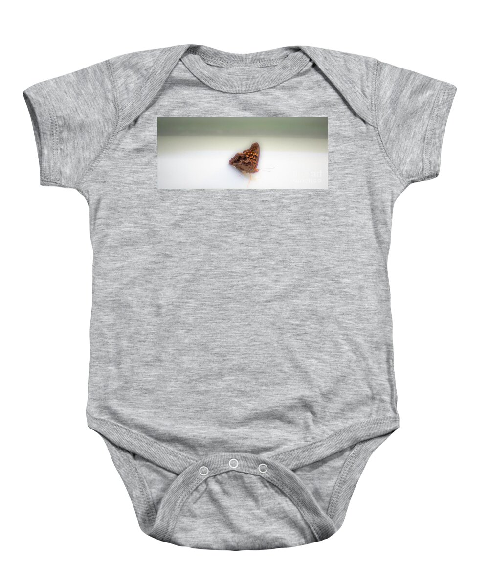 Butterfly Baby Onesie featuring the photograph Butterfly on my car by Merle Grenz