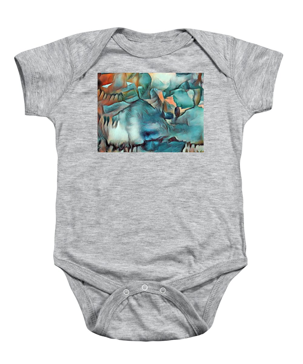 Abstract Baby Onesie featuring the painting Byzantine Abstraction by Portraits By NC
