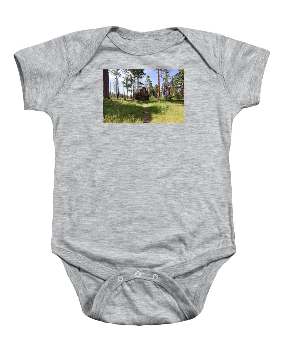 Photograph Baby Onesie featuring the photograph Cabin in the Woods by Richard Gehlbach