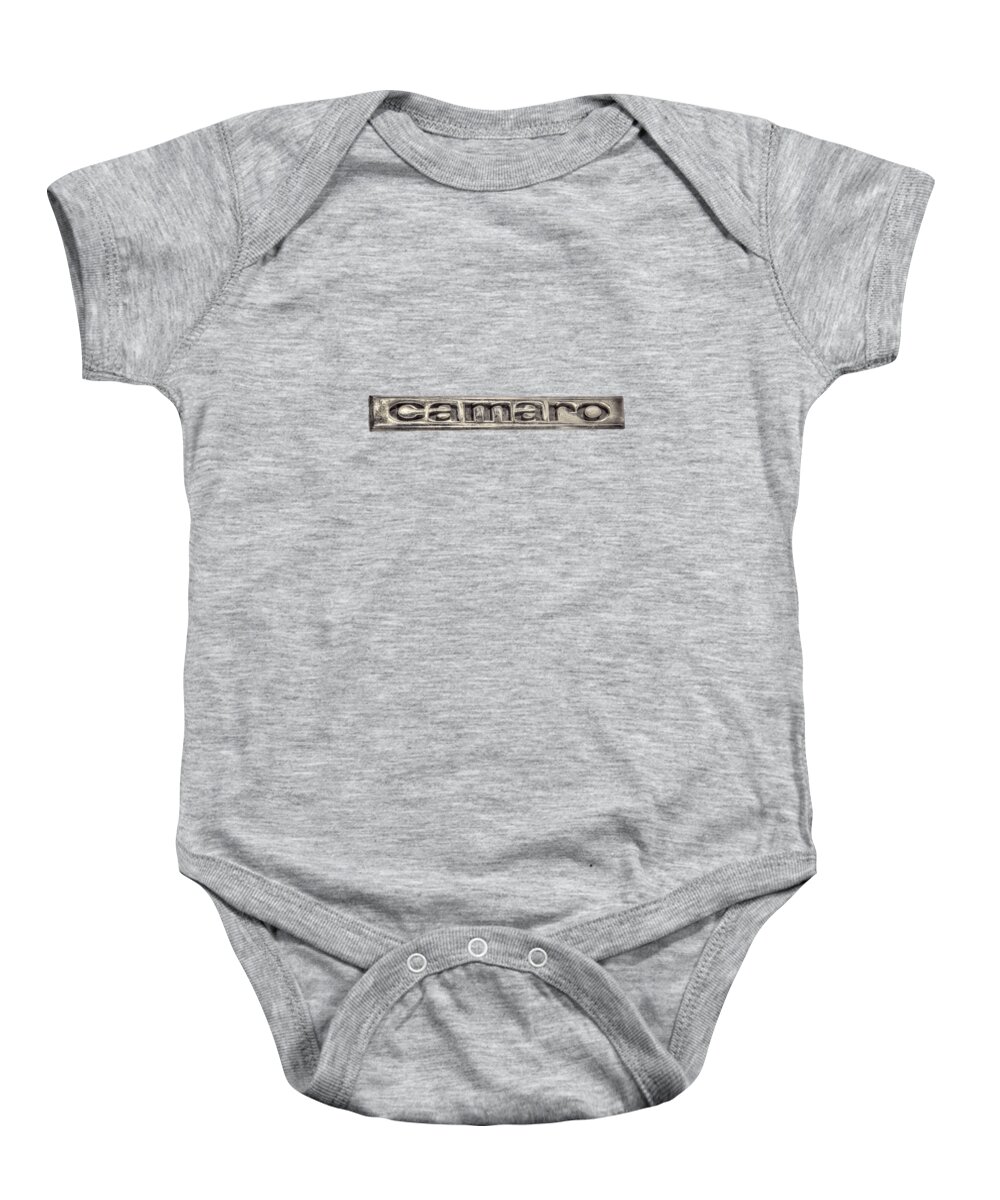 Automotive Baby Onesie featuring the photograph Camaro Emblem by YoPedro