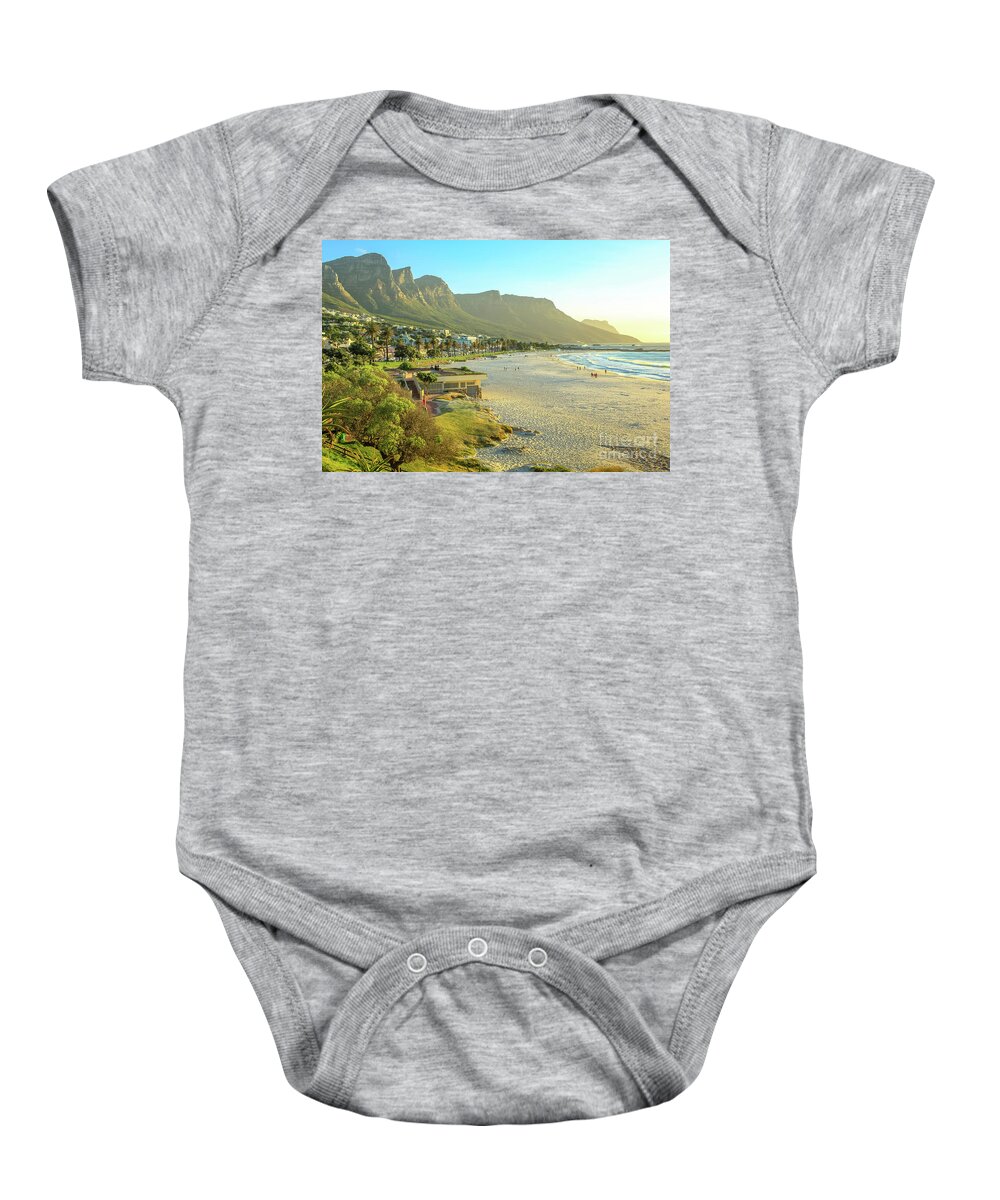 Cape Town Baby Onesie featuring the photograph Camps Bay at sunset by Benny Marty
