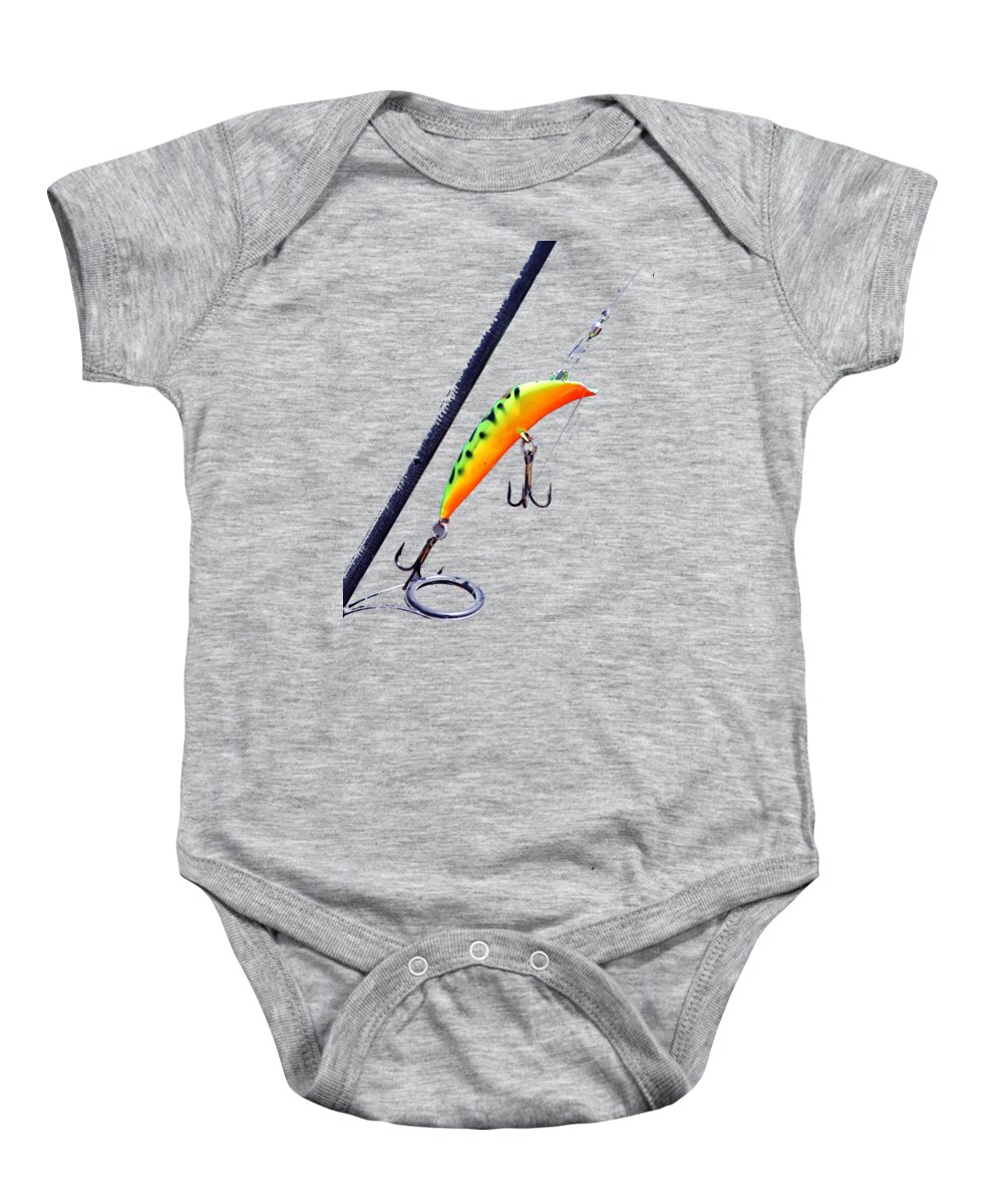 Fishing Lure Baby Onesie featuring the photograph Canadian Wiggler by Debbie Oppermann