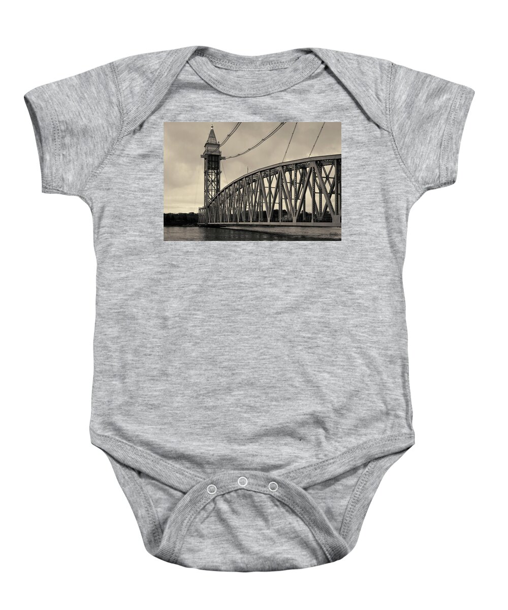 Cape Cod Baby Onesie featuring the photograph Cape Cod Railroad Bridge I Toned by David Gordon