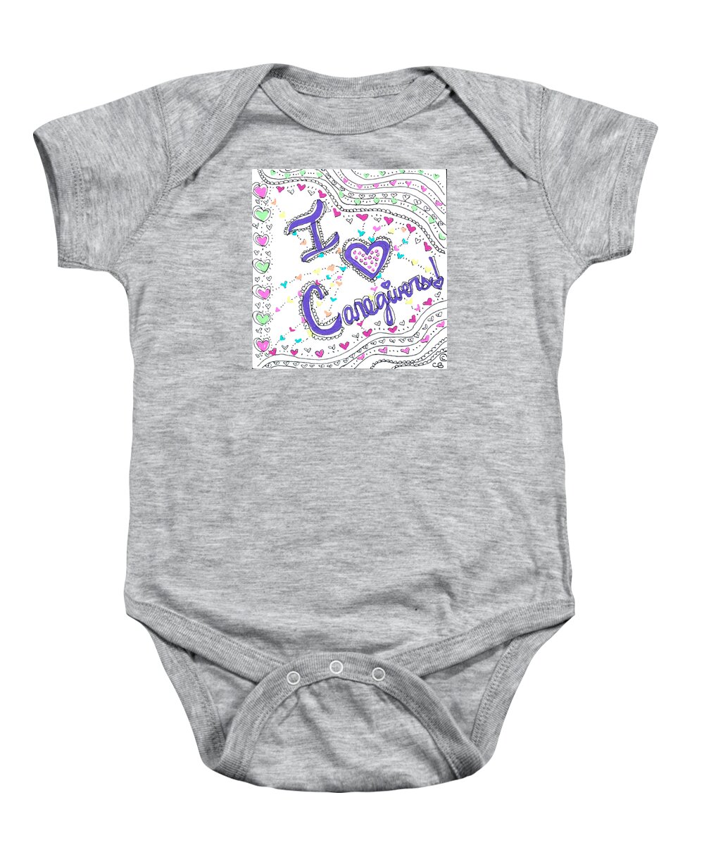 Caregiver Baby Onesie featuring the drawing Caring Heart by Carole Brecht