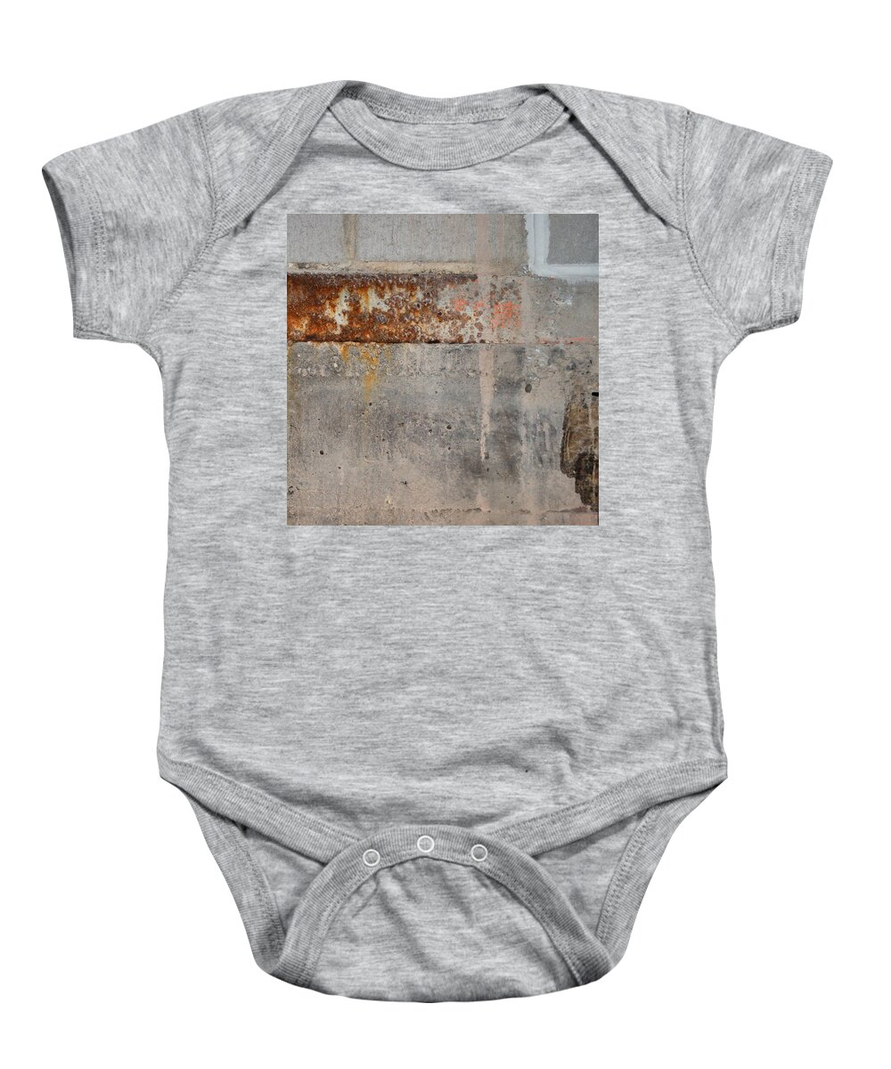 Concrete Baby Onesie featuring the photograph Carlton 16 concrete mortar and rust by Tim Nyberg