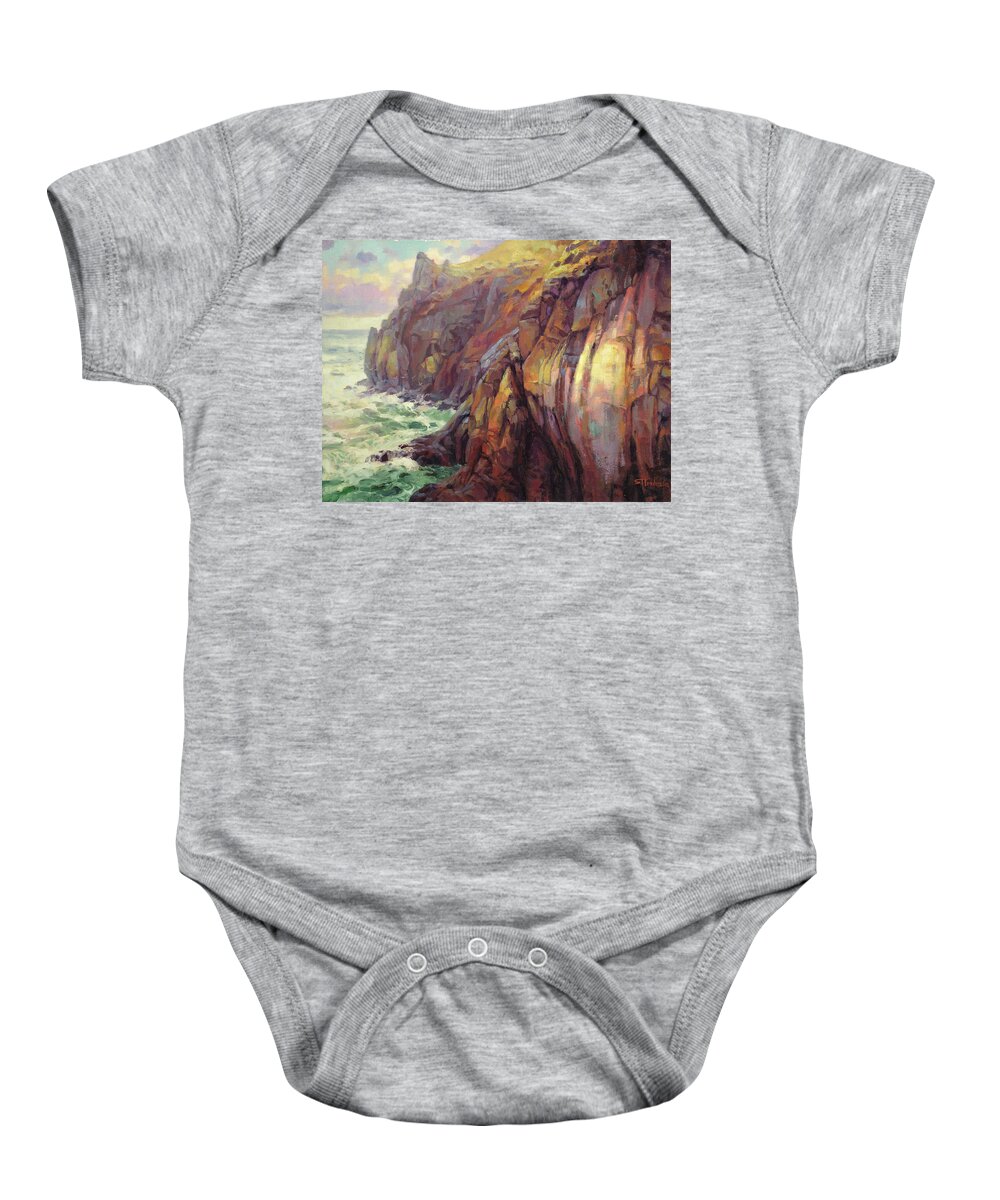 Sea Baby Onesie featuring the painting Cascade Head by Steve Henderson