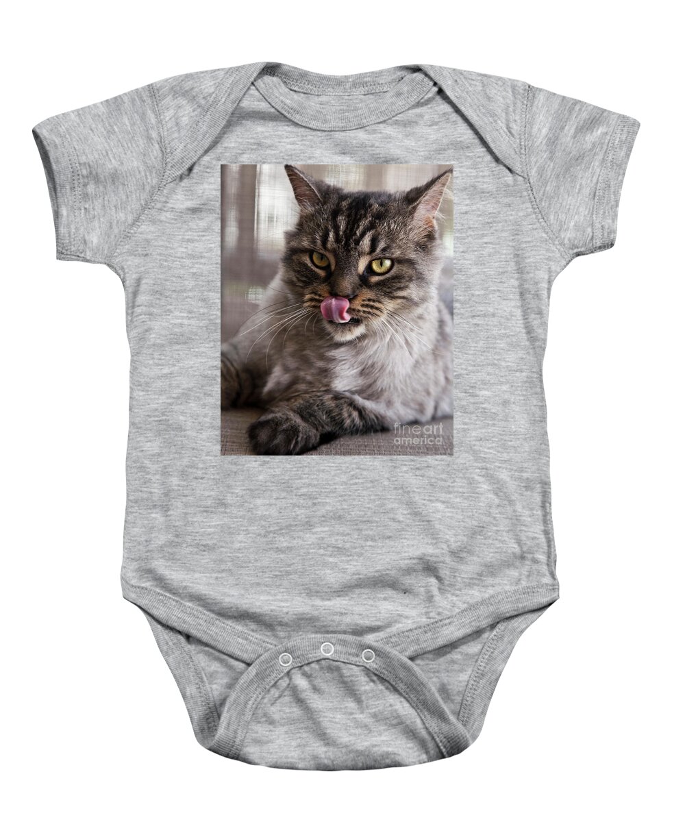 Cat Baby Onesie featuring the photograph Cat of Nicole 2 by Heiko Koehrer-Wagner