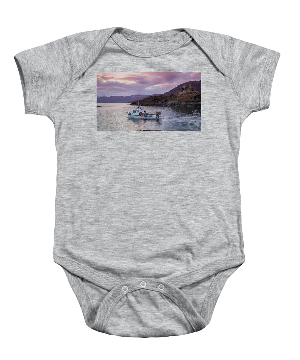 Sunrise Baby Onesie featuring the photograph Catch of the Day by Holly Ross