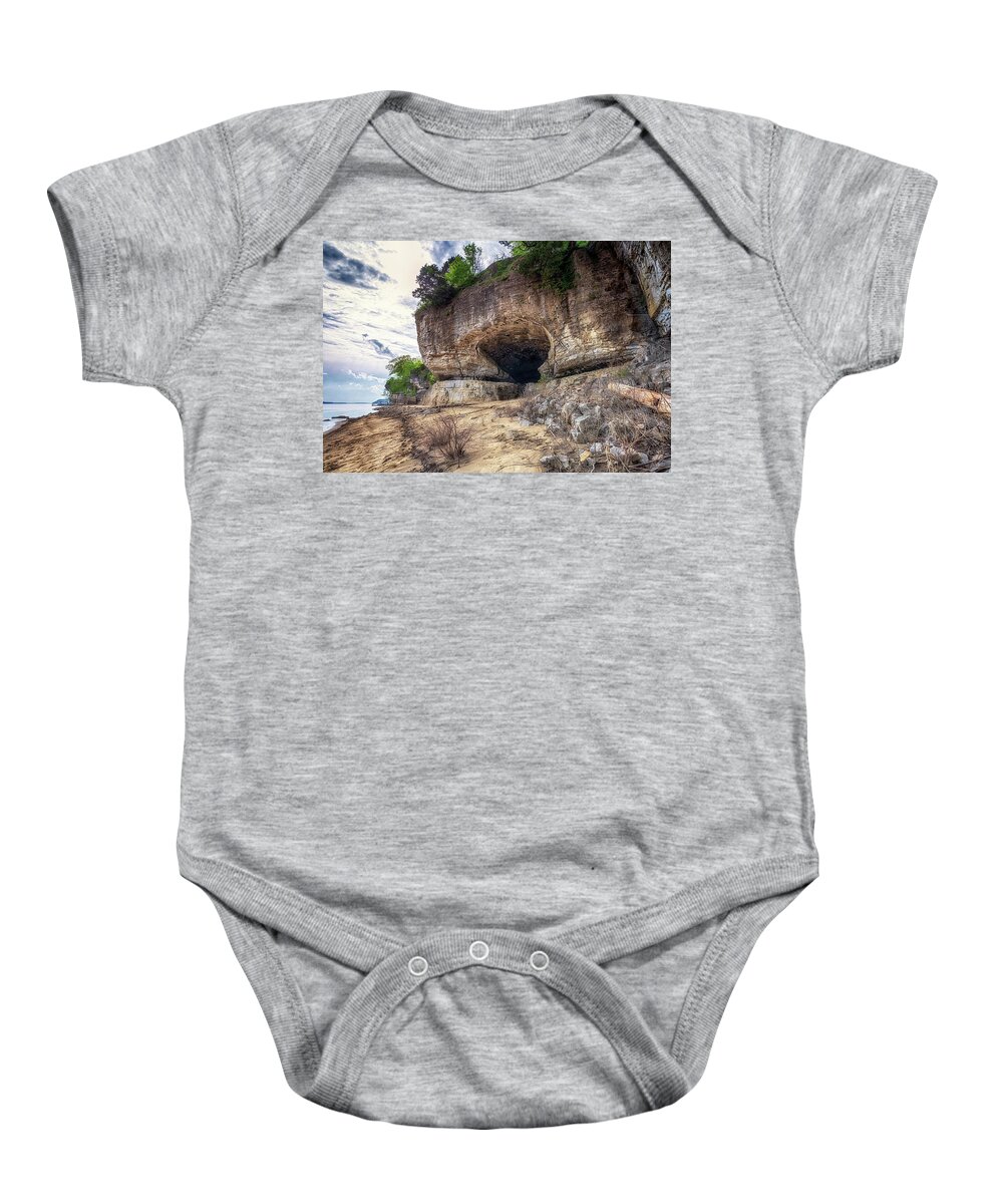 Cave In Rock Baby Onesie featuring the photograph Cave In Rock by Susan Rissi Tregoning