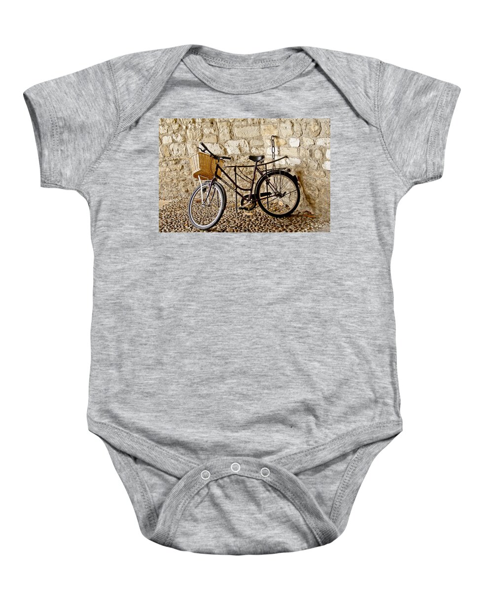Bike Baby Onesie featuring the photograph Chained. by Elena Perelman
