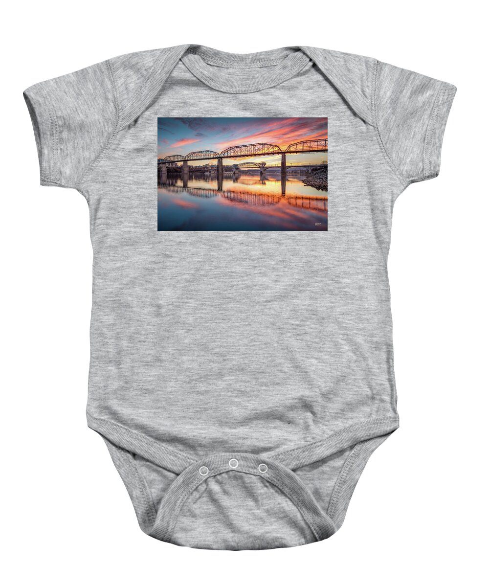 Chattanooga Baby Onesie featuring the photograph Chattanooga Sunset 5 by Steven Llorca