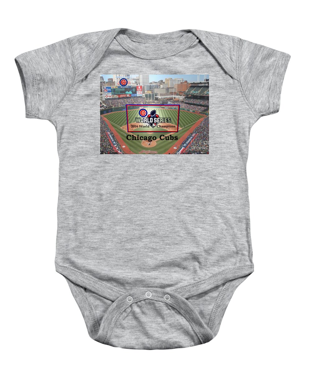 Chicago Cubs Baby Onesie featuring the digital art Chicago Cubs - 2016 World Series Champions by Charles Robinson