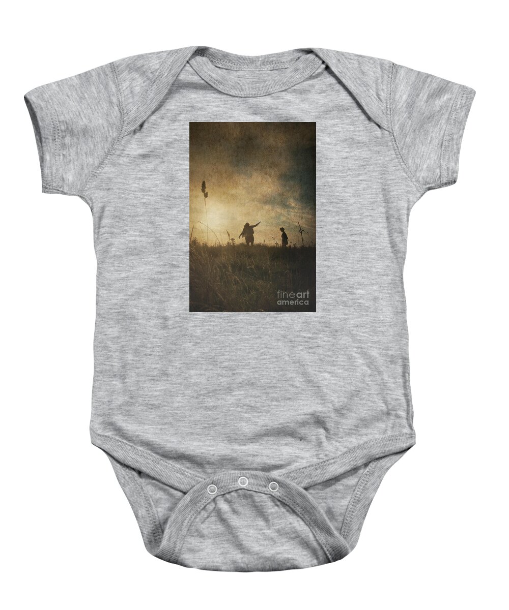 Child Baby Onesie featuring the photograph Children playing by Clayton Bastiani