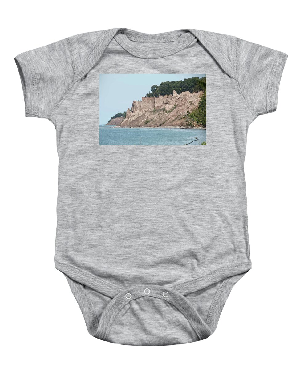 Fairhaven Beach Baby Onesie featuring the photograph Chimney Bluffs by Susan Jensen
