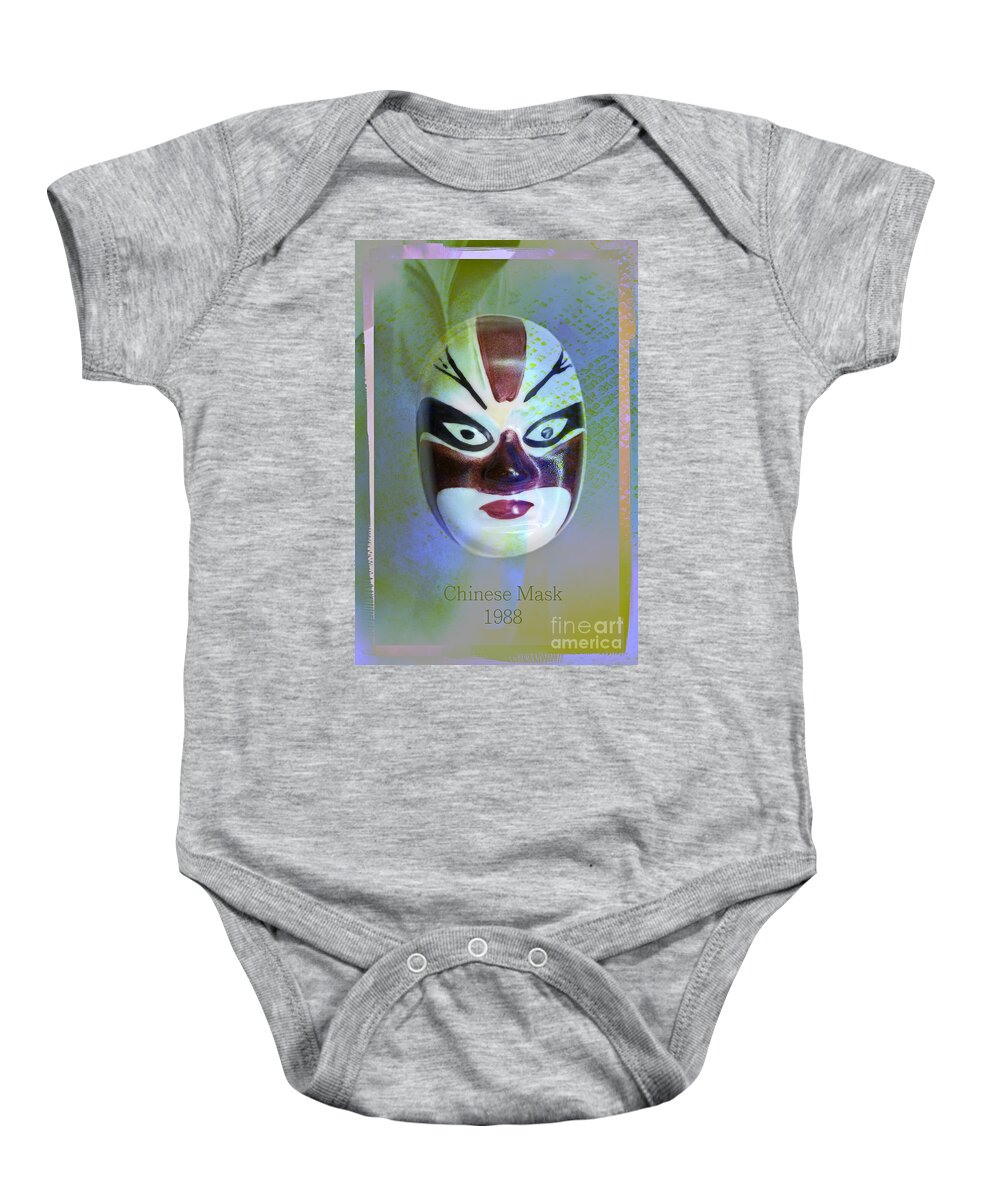 Abstract Baby Onesie featuring the photograph Chinese porcelain mask by Heiko Koehrer-Wagner