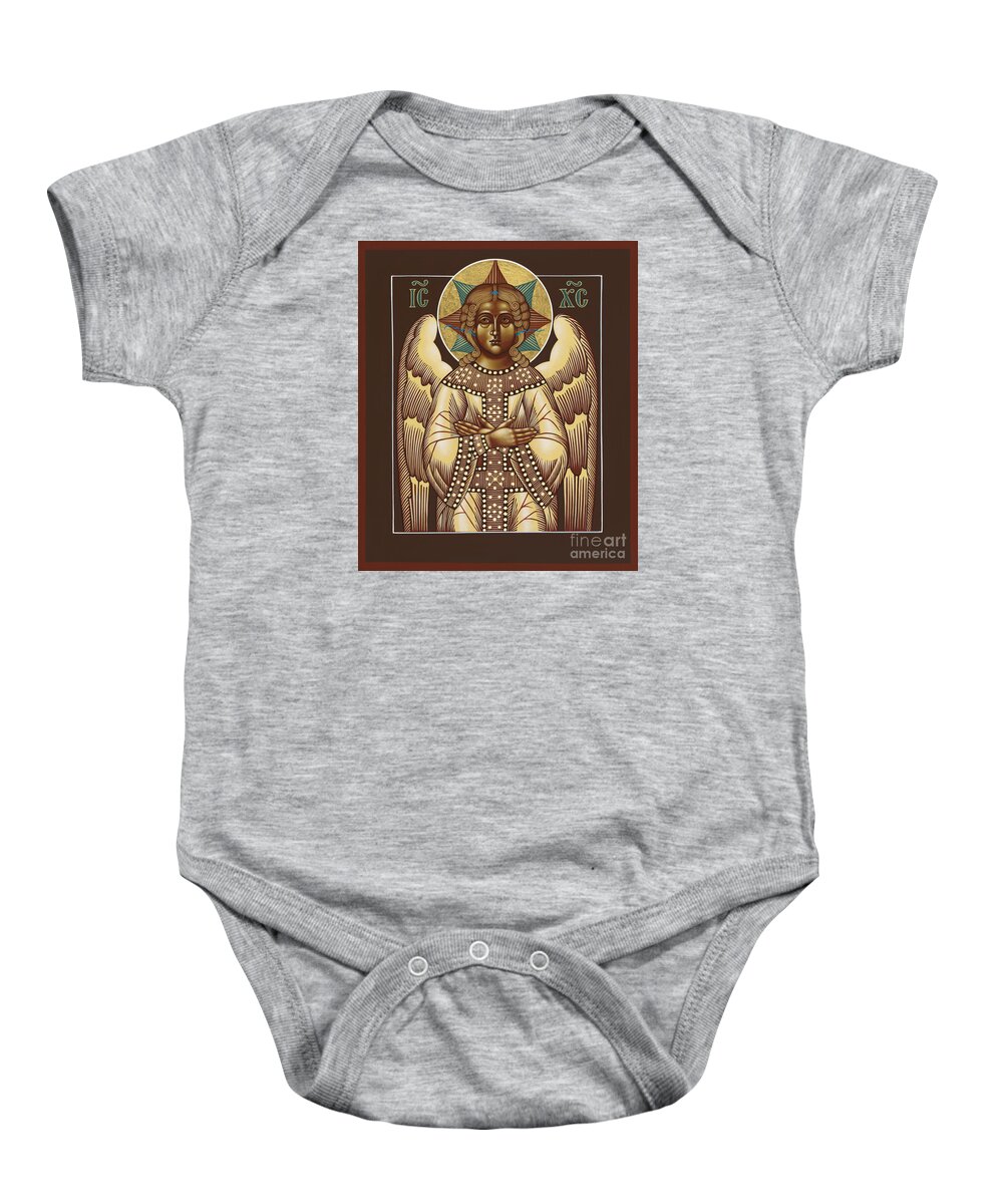 Christ The Holy Silence Baby Onesie featuring the painting Hagia Hesychia - Jesus Christ Redeemer Holy Silence 086 by William Hart McNichols