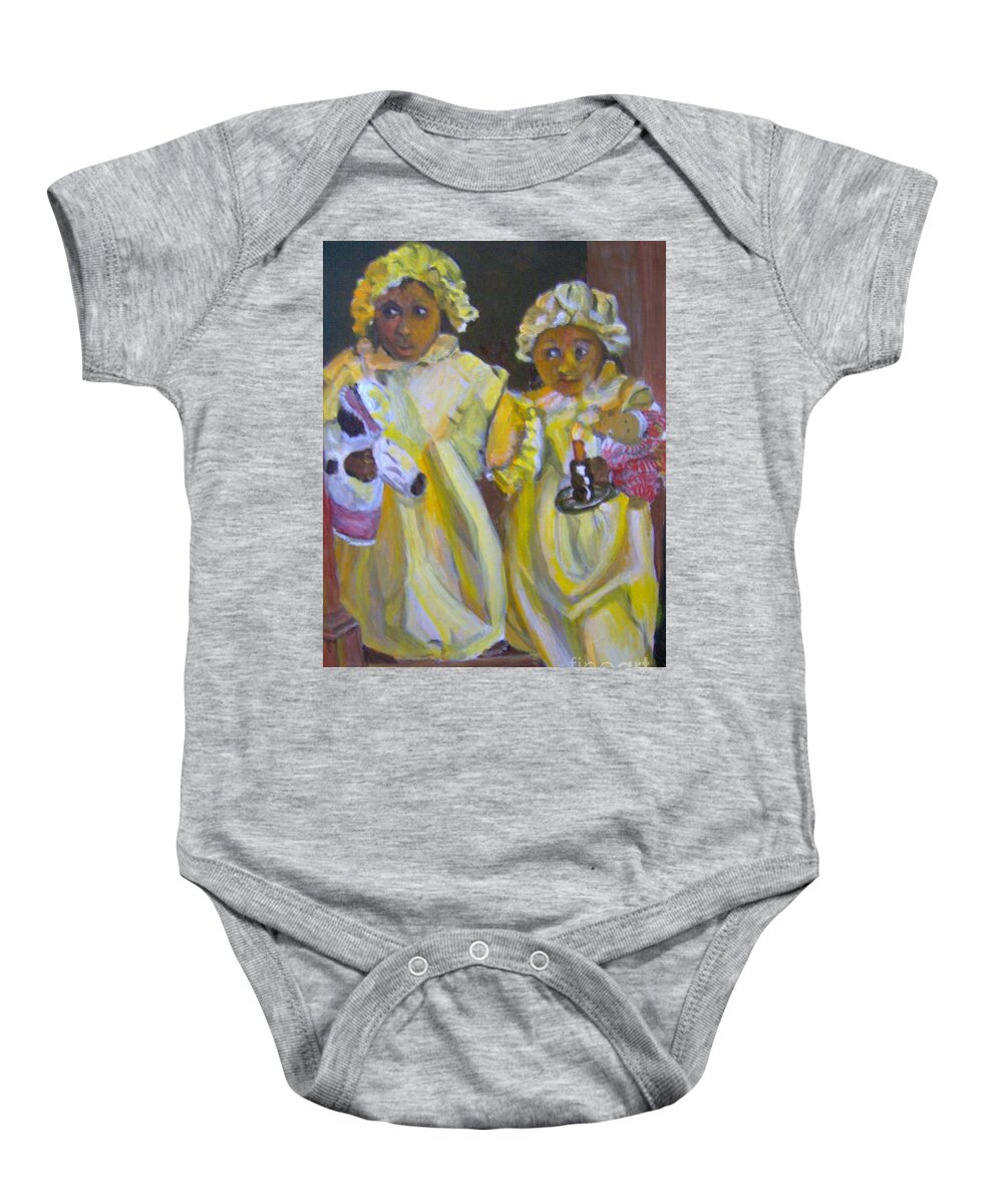 Girls Baby Onesie featuring the painting Christmas Eve by Saundra Johnson