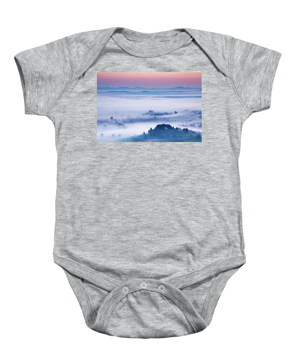 Saint Baby Onesie featuring the photograph Church of Saint Lawrence at sunrise by Ian Middleton