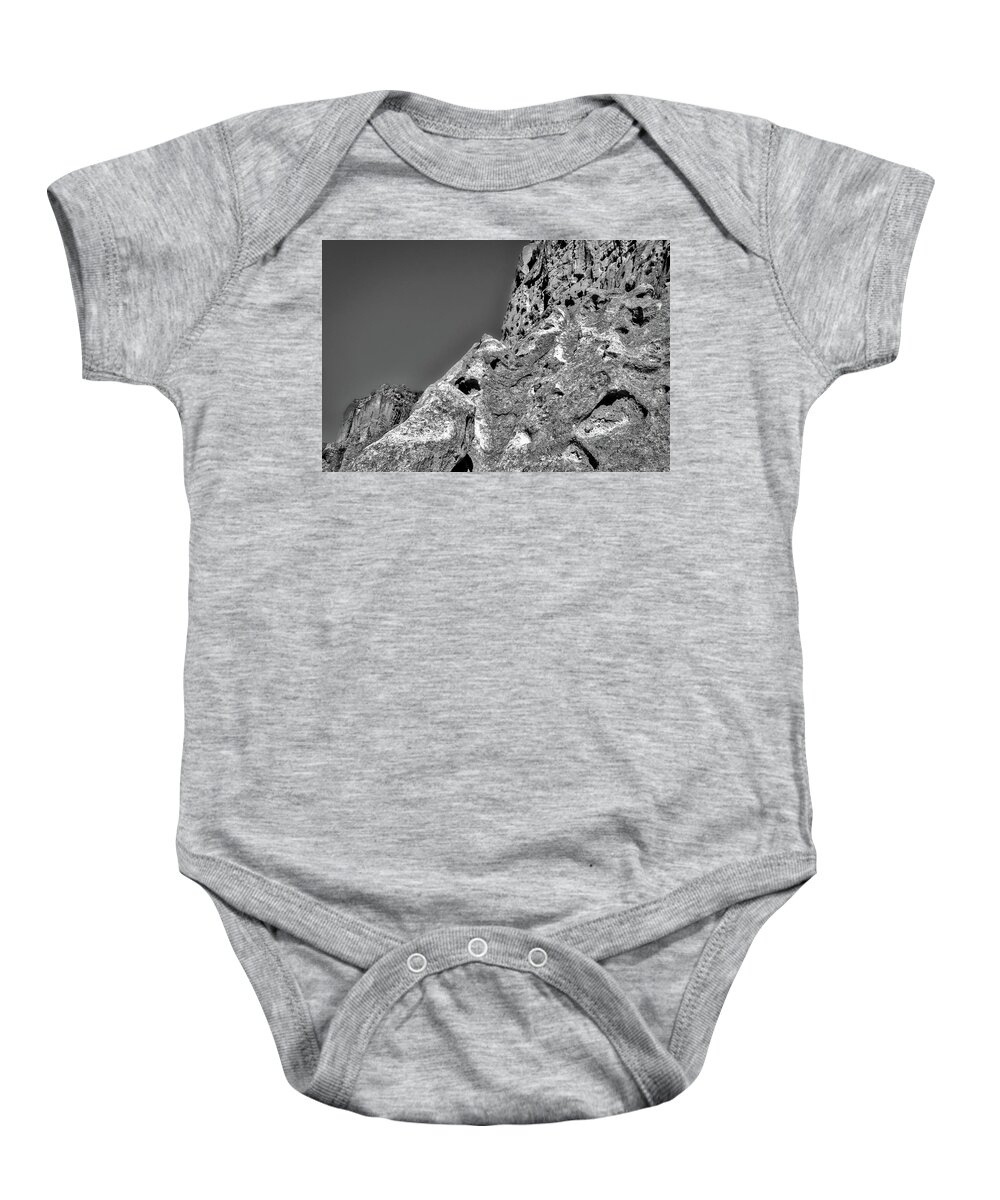 Bandelier Baby Onesie featuring the photograph Cliffs at Bandelier #3 by Stuart Litoff