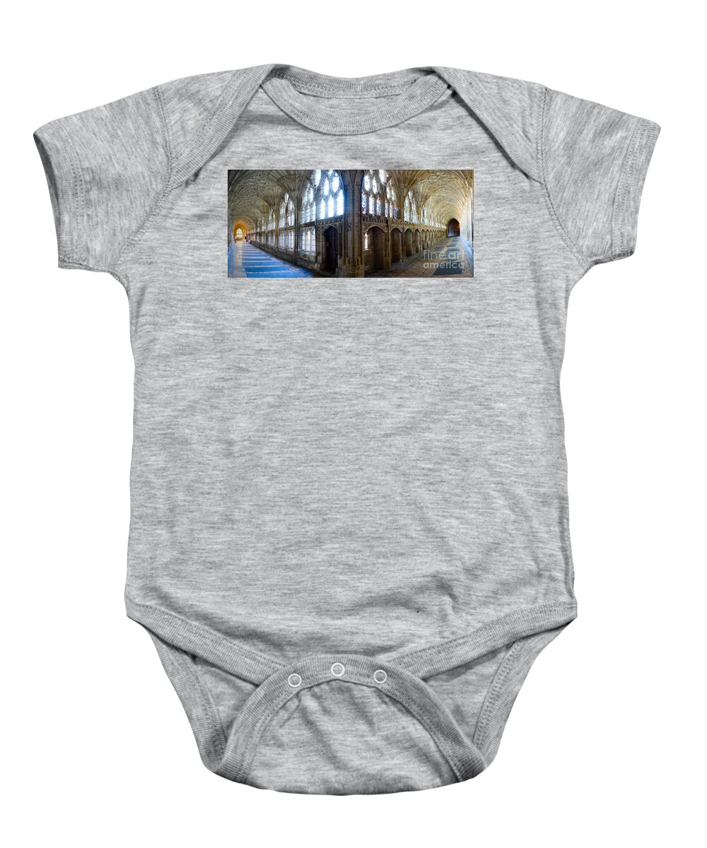 Gloucester Baby Onesie featuring the photograph Cloisters, Gloucester Cathedral by Colin Rayner
