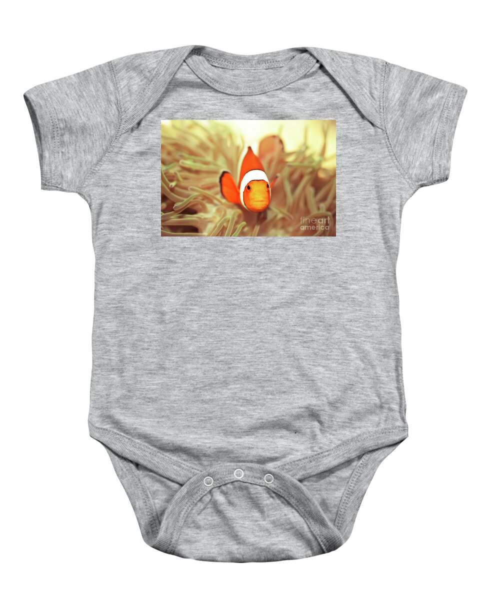Fish Baby Onesie featuring the photograph Clownfish by MotHaiBaPhoto Prints