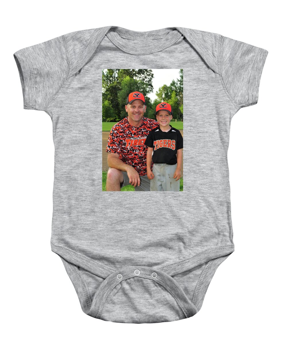  Baby Onesie featuring the photograph Coach Sodorff and Cody 9740 by Jerry Sodorff