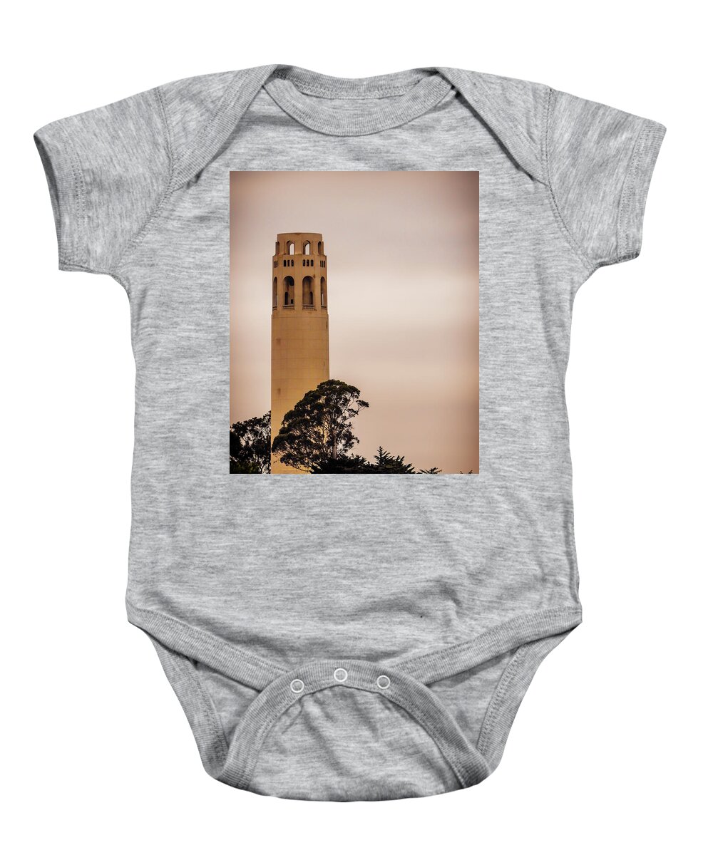 California Baby Onesie featuring the photograph Coit Tower by Marnie Patchett