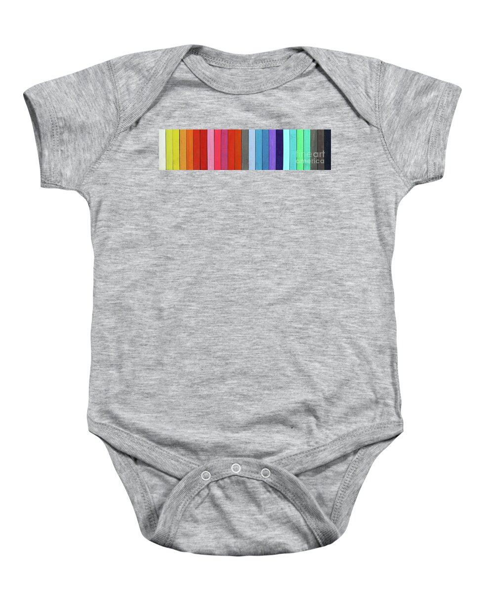 Could Baby Onesie featuring the photograph Color range - detail of the colored pastels by Michal Boubin