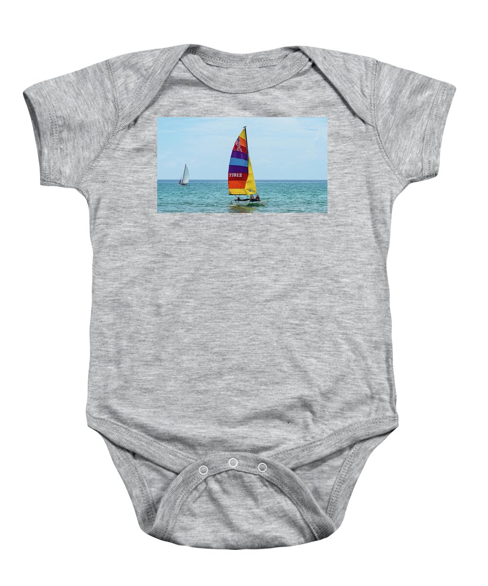 Florida Baby Onesie featuring the photograph Colorful Catamaran 7 Delray Beach, Florida by Lawrence S Richardson Jr