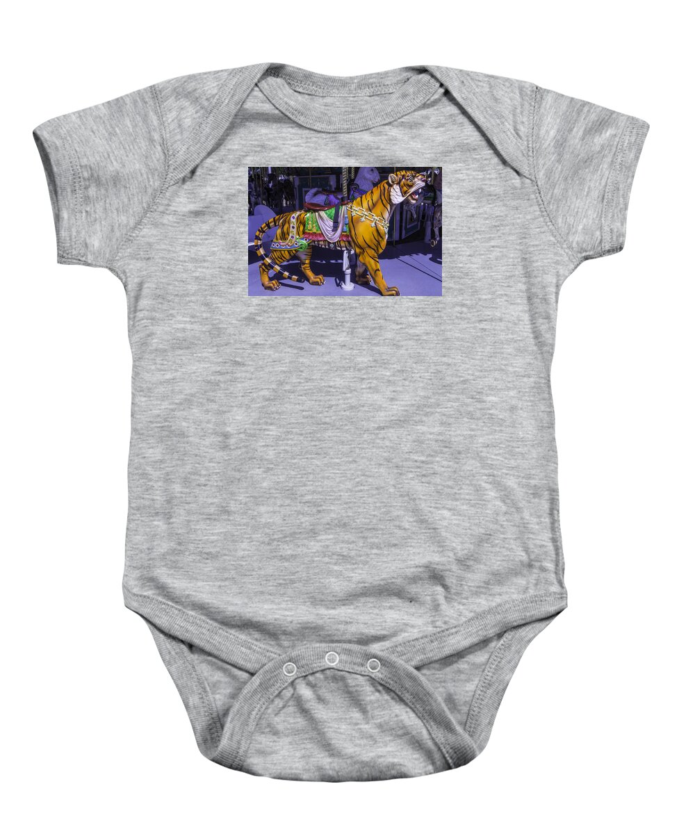 Tiger Baby Onesie featuring the photograph Colorful Tiger Ride by Garry Gay