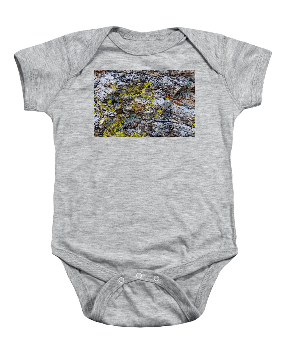 Lichen Baby Onesie featuring the photograph Colors by Melisa Elliott