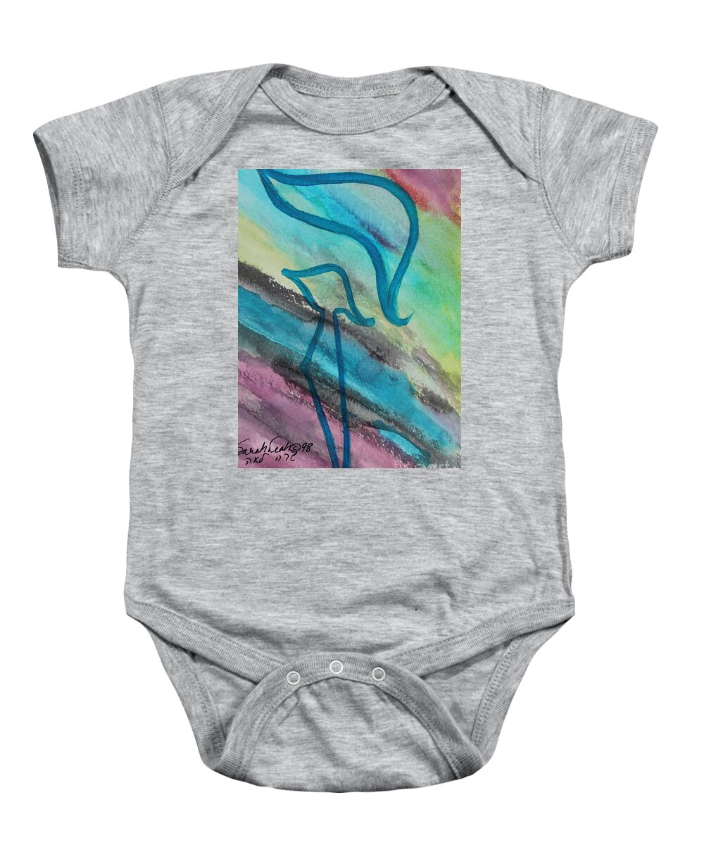 Kuf Kuph Caph Surround Baby Onesie featuring the painting Comely Kuf by Hebrewletters SL