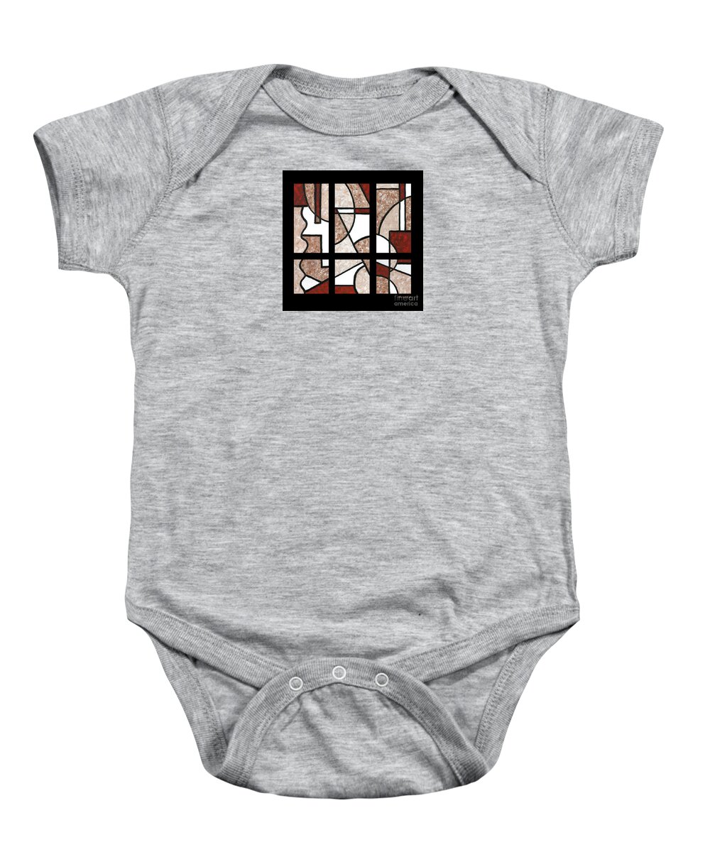 Abstract Baby Onesie featuring the painting Compartments Six Panels by Diane Thornton