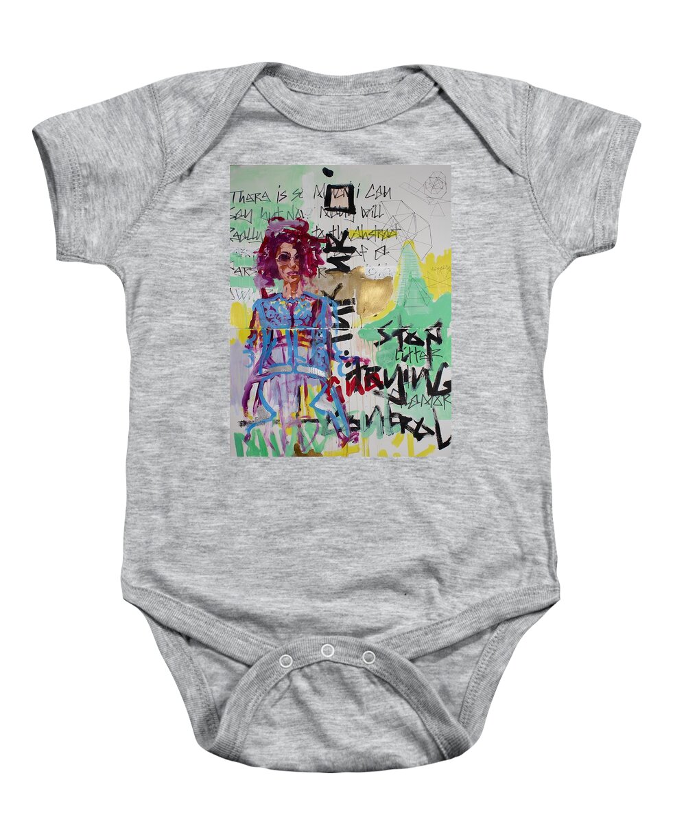 Figurative Baby Onesie featuring the mixed media Connect II by Aort Reed