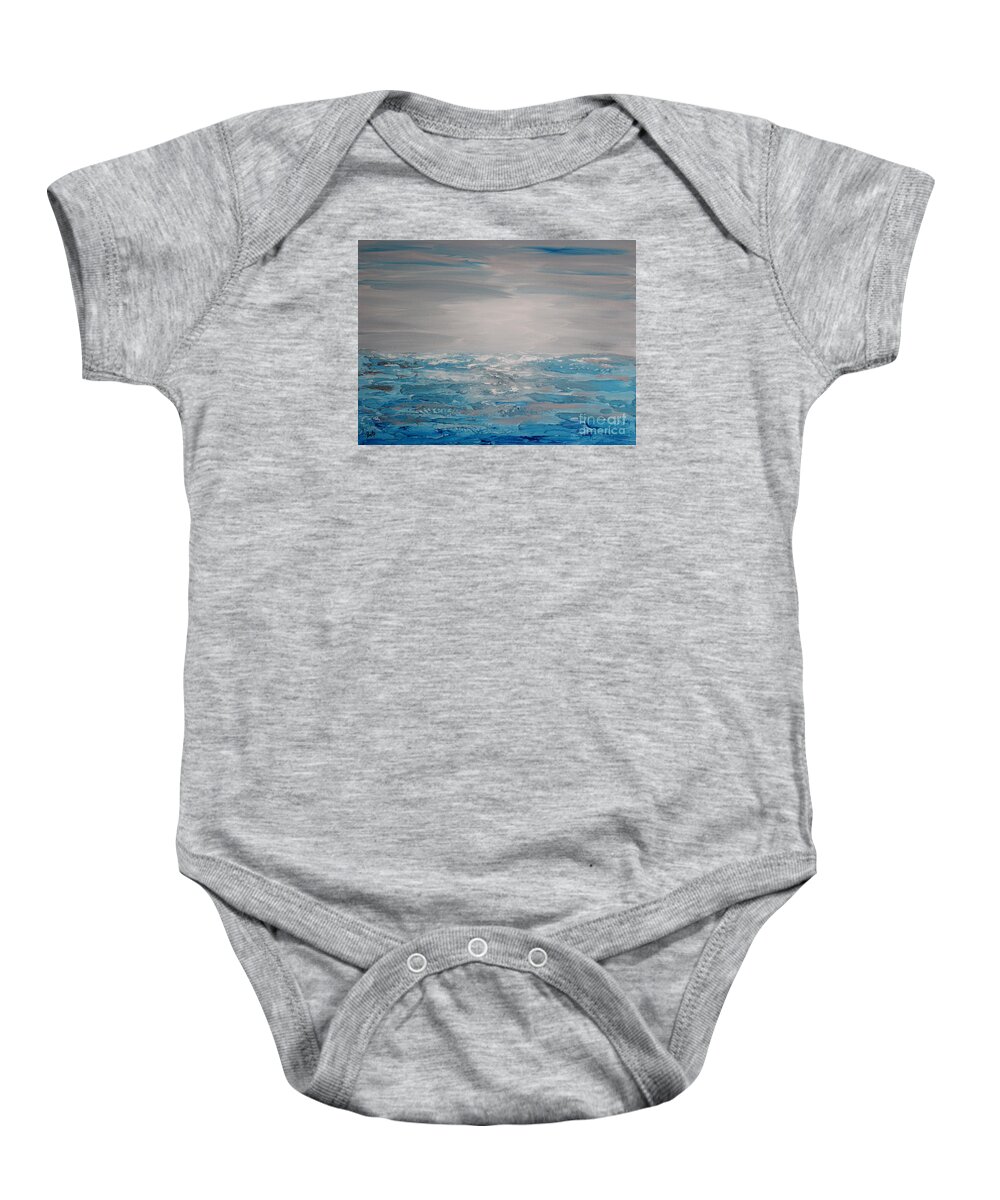 Blue Baby Onesie featuring the painting Cool Blue by Preethi Mathialagan