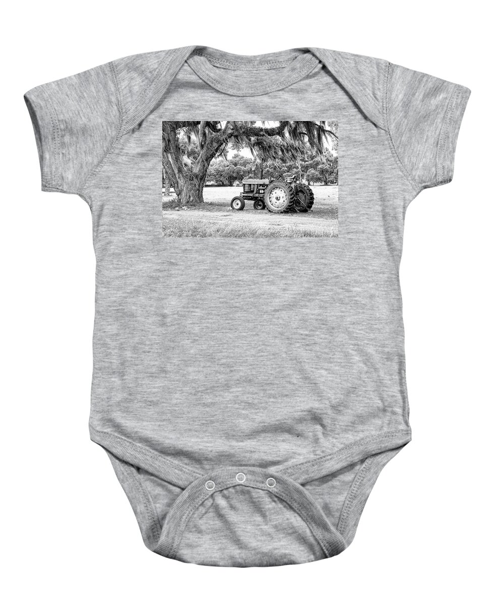 John Deere Baby Onesie featuring the photograph Coosaw - John Deere Parked by Scott Hansen