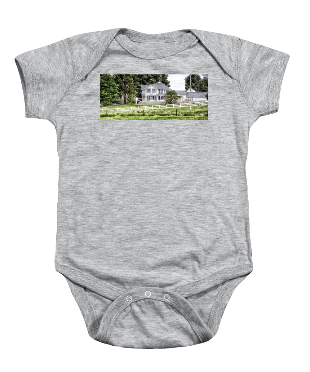 Farm Photographs Baby Onesie featuring the mixed media Country Living Midwest Farming 01 by Thomas Woolworth