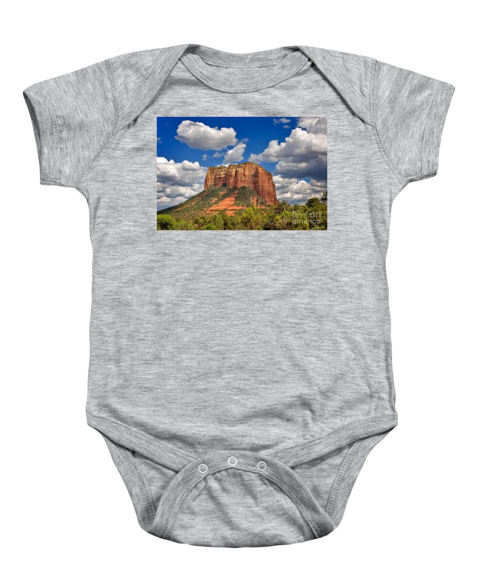 Travel Baby Onesie featuring the photograph Courthouse Butte by Louise Heusinkveld