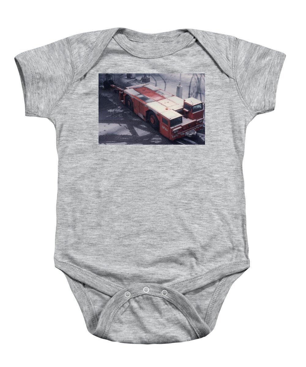 Abstract Baby Onesie featuring the photograph CP Air Orange by Lyle Crump