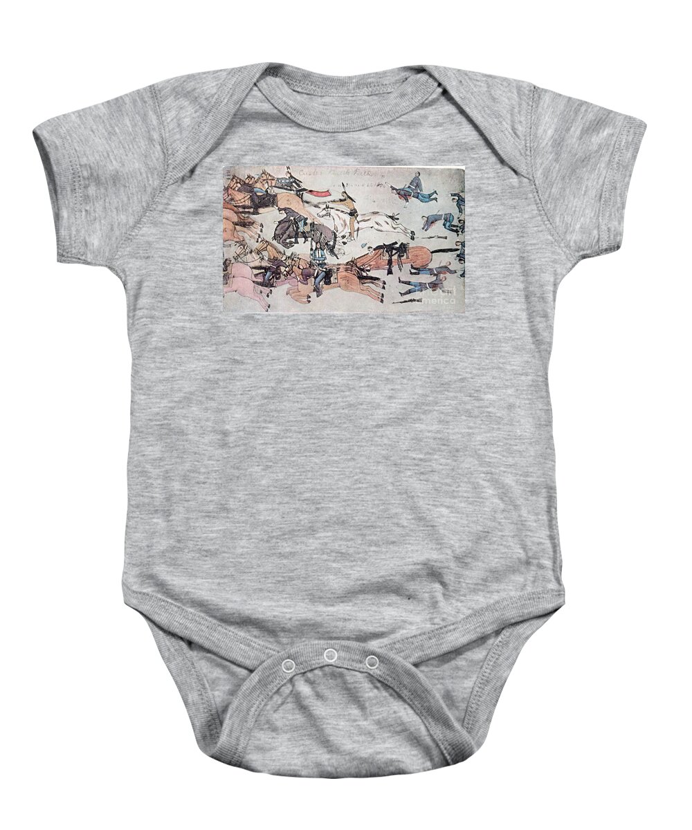History Baby Onesie featuring the photograph Crazy Horse At The Battle Of The Little by Photo Researchers