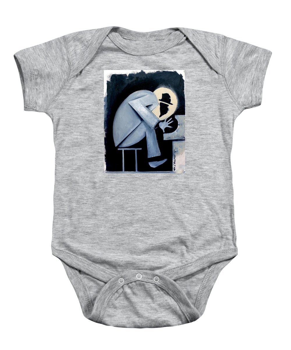 Thelonious Monk Baby Onesie featuring the painting Crepuscule by Martel Chapman