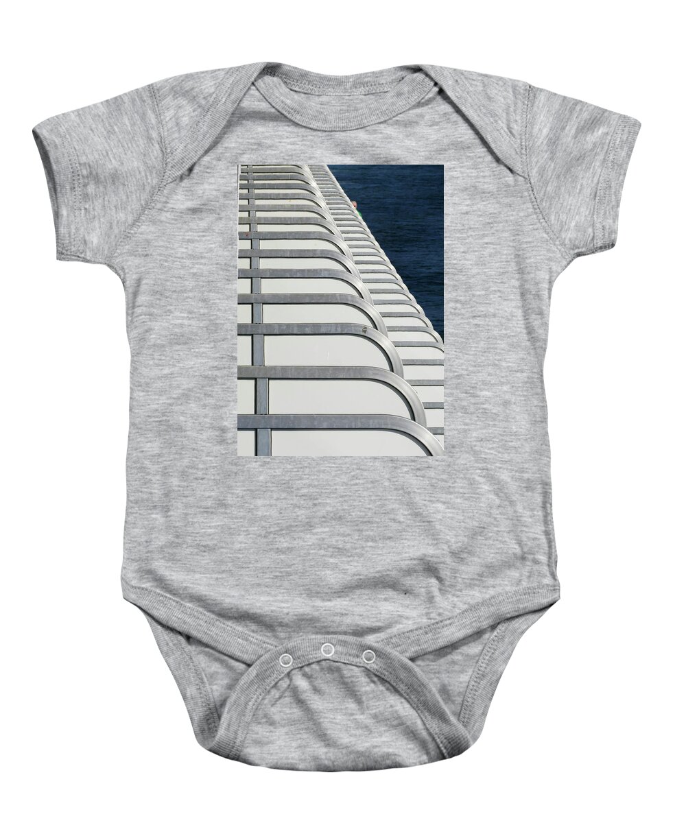 Landscape Baby Onesie featuring the photograph Cruise Ship's Balconies by Paul Ross