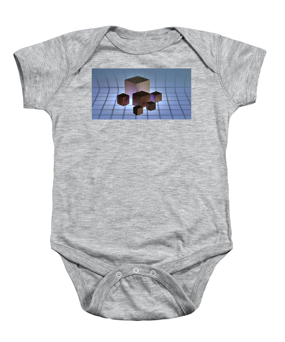 Cube Baby Onesie featuring the photograph Cubes by Mark Fuller