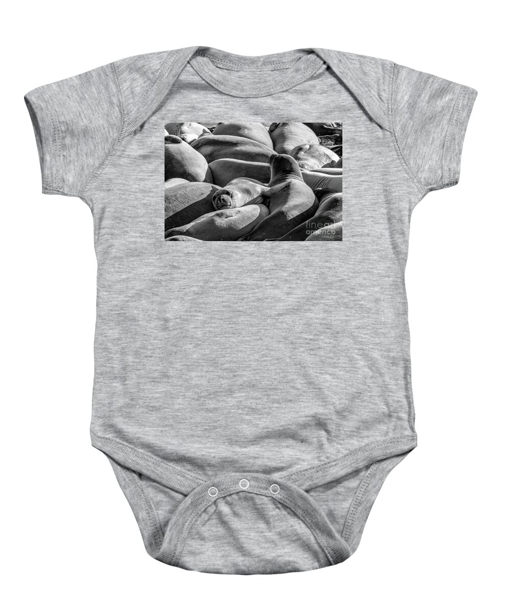 Animal Baby Onesie featuring the photograph Cuddle Puddle by Adam Morsa