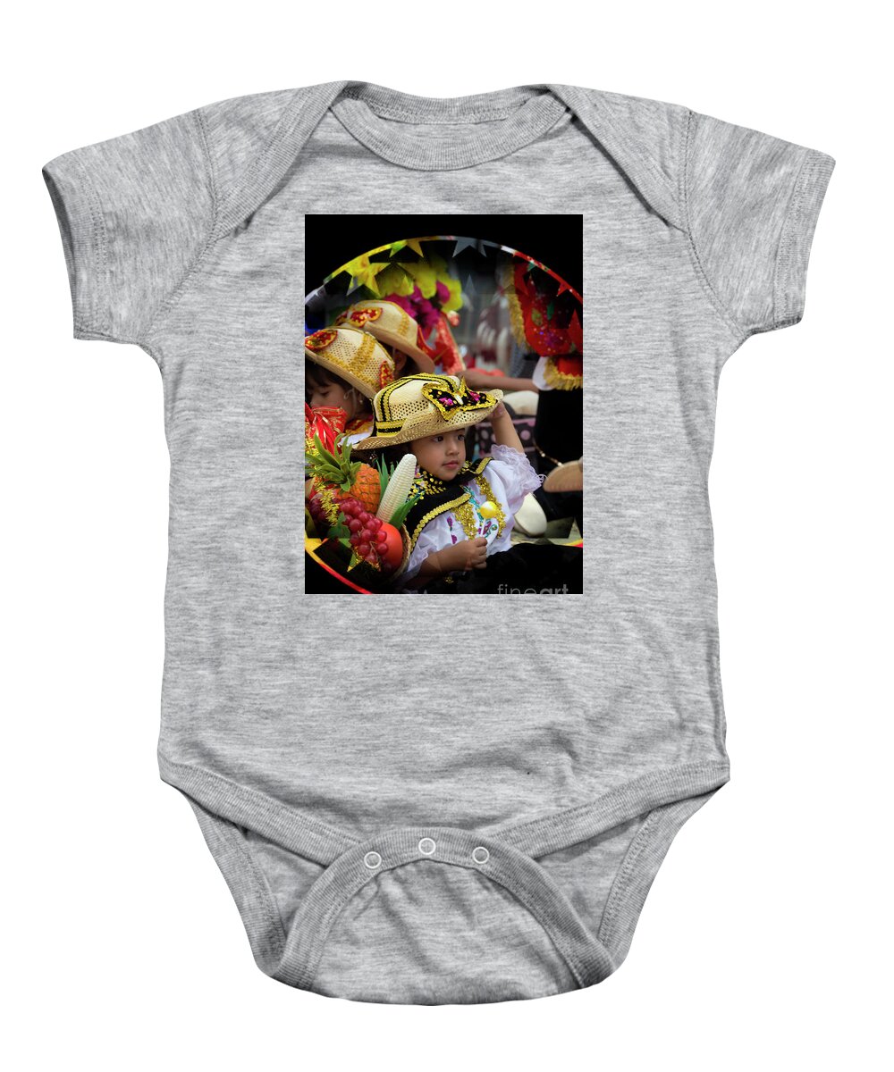 Expression Baby Onesie featuring the photograph Cuenca Kids 837 by Al Bourassa
