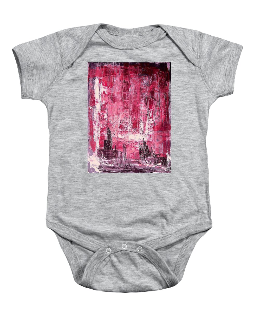  Baby Onesie featuring the painting D13 - christine II by KUNST MIT HERZ Art with heart