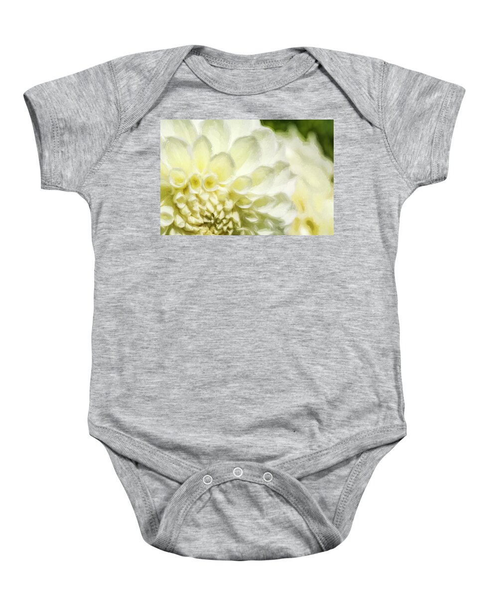 Dahlia Baby Onesie featuring the photograph Dahlia Study 4 Painterly by Scott Campbell