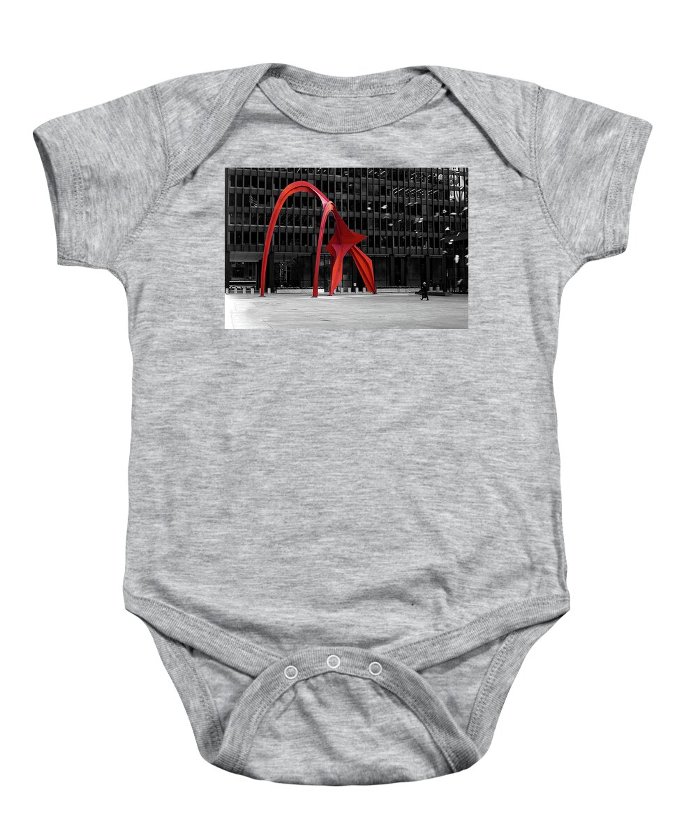 Cities Baby Onesie featuring the photograph Daley Plaza by Eric Wiles
