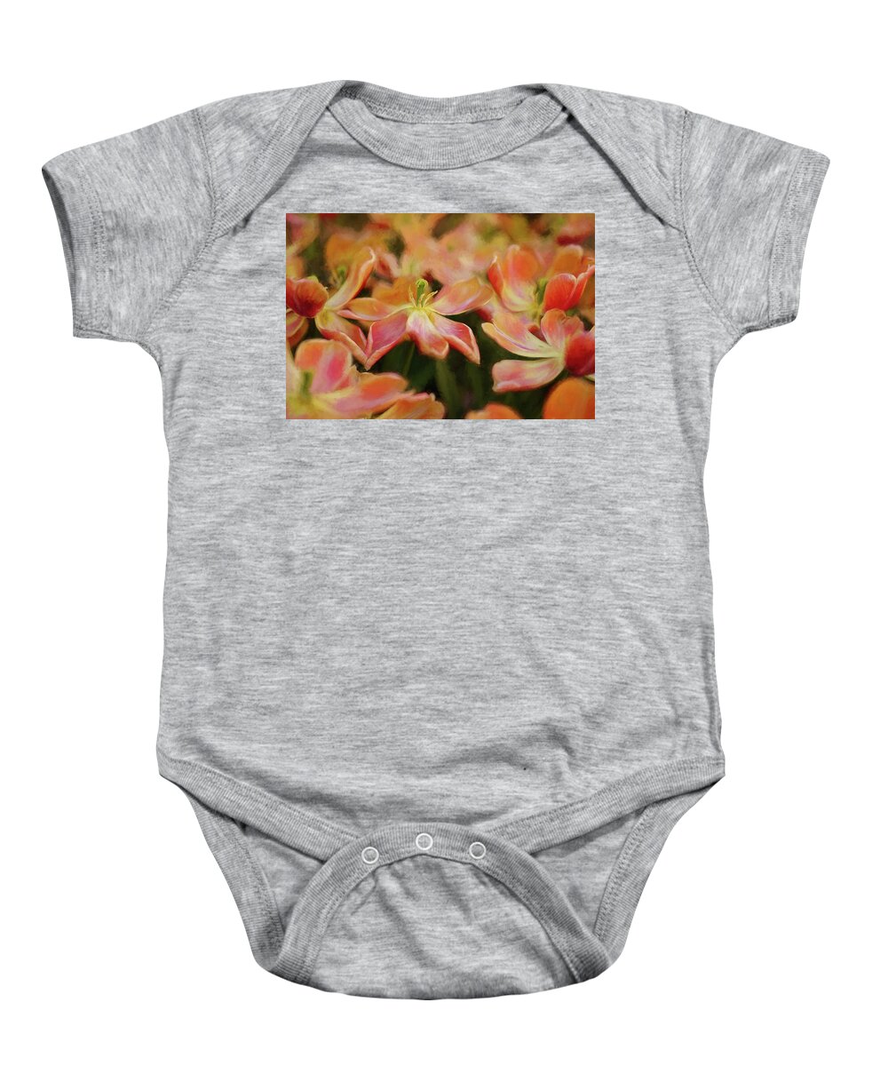 Fine Art Baby Onesie featuring the photograph Dancing Flowers by Mary Buck