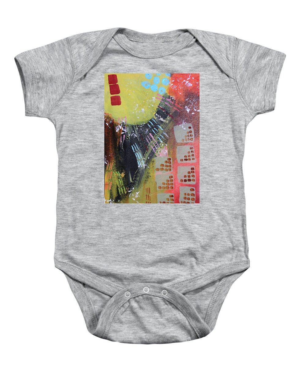 City Baby Onesie featuring the painting Dark City by April Burton